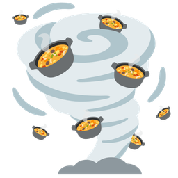 pot of food and tornado