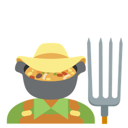 pot of food and tractor