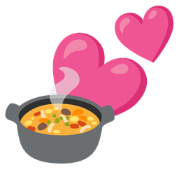 pot of food and two hearts