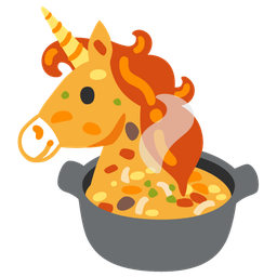 pot of food and unicorn