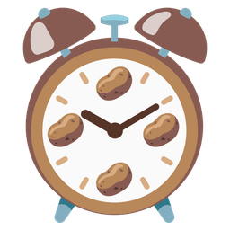 potato and alarm clock
