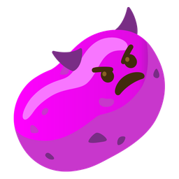 potato and angry face with horns