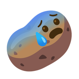 potato and anxious face with sweat