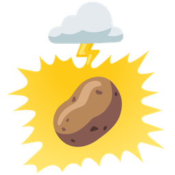 potato and cloud with lightning