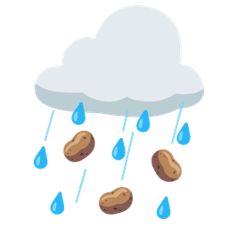 potato and cloud with rain