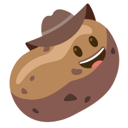 potato and cowboy hat face