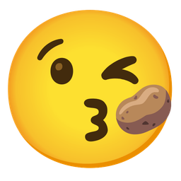 Potato and Face blowing a kiss