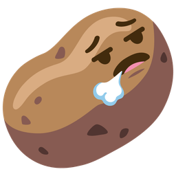 potato and face exhaling