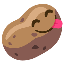 Potato and Face savoring food