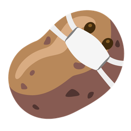 potato and face with medical mask