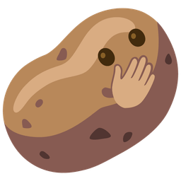 potato and face with open eyes and hand over mouth