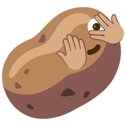 potato and face with peeking eye