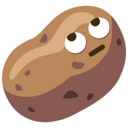 potato and face with rolling eyes
