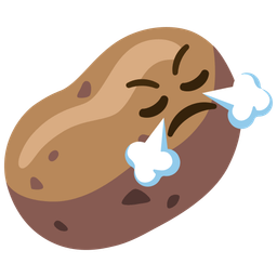 potato and face with steam from nose