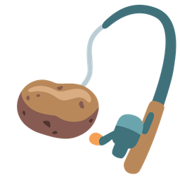 potato and fishing pole