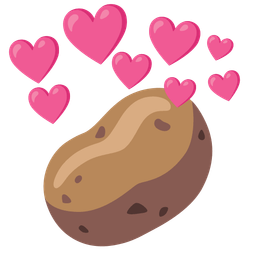 potato and heart with arrow