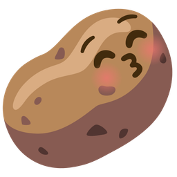 Potato and Kissing face with closed eyes