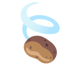 potato and leaf fluttering in wind