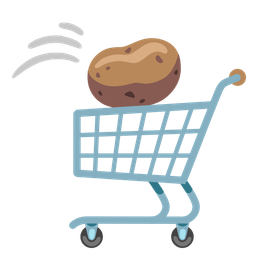 potato and shopping cart