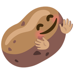 Potato and Smiling face with open hands