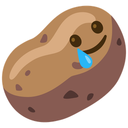 Potato and Smiling face with tear