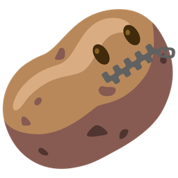 potato and zipper-mouth face