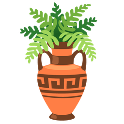 potted plant and amphora