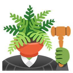 potted plant and balance scale