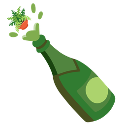 potted plant and bottle with popping cork