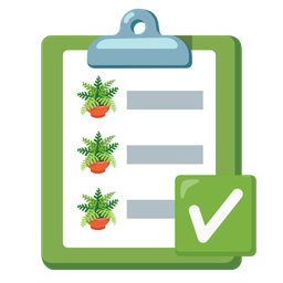 potted plant and check mark button