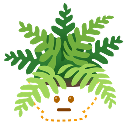 potted plant and dotted line face