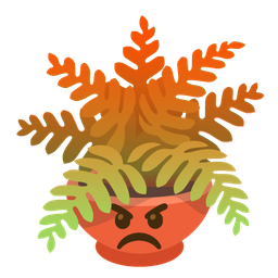 potted plant and enraged face