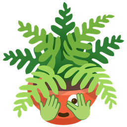 potted plant and face with peeking eye