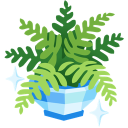 potted plant and gem stone