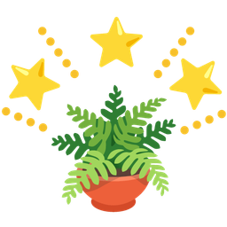 potted plant and glowing star