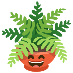 Potted plant and Grinning face with smiling eyes