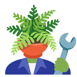 potted plant and hammer and wrench