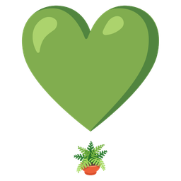 potted plant and heart exclamation
