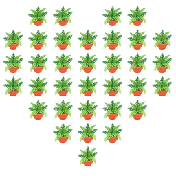 potted plant and heart suit