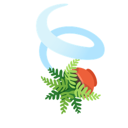 potted plant and leaf fluttering in wind