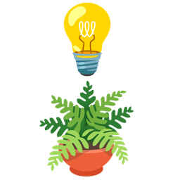 potted plant and light bulb