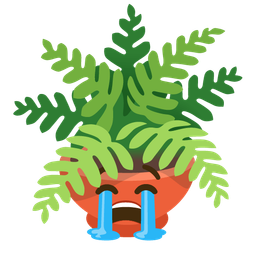 potted plant and loudly crying face