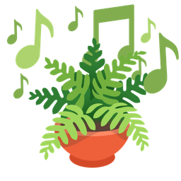 potted plant and musical notes