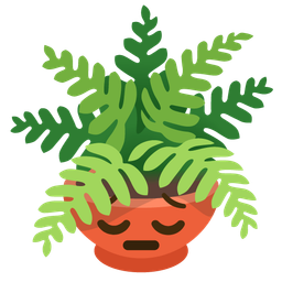 potted plant and pensive face