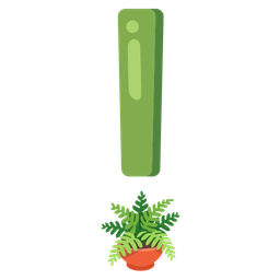 potted plant and red exclamation mark