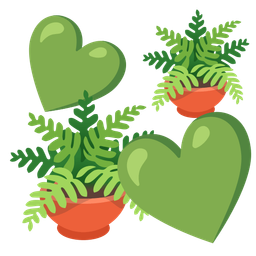 potted plant and revolving hearts