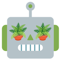 potted plant and robot