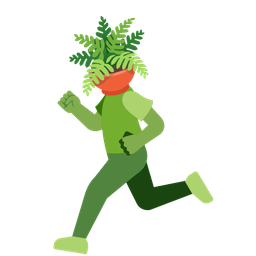 potted plant and running shoe