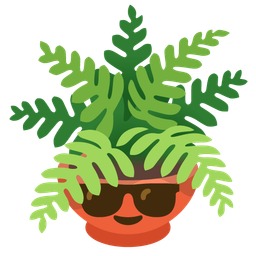 potted plant and smiling face with sunglasses