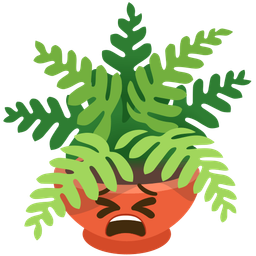 potted plant and tired face